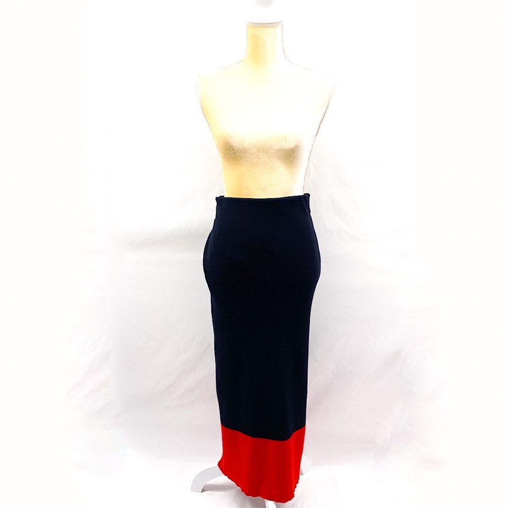 LAUREN RALPH LAUREN Knit Maxi Color Block Skirt